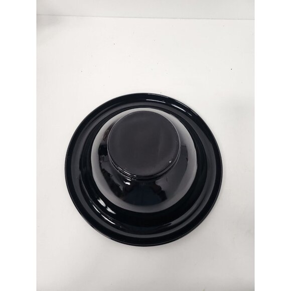 Vintage Black Depression Glass Round Serving Bowl Waterfall Edge Centerpiece MCM - Picture 3 of 6